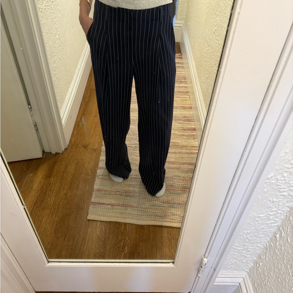 GAP Blue Dress Pants with Classic Pinstripes